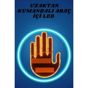 BUĞZ Pilli Led Işık Araç Camı İçin Uzaktan Kumandalı El Simgesi - BUĞZ