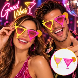 BUĞZ Sarı Pembe Renk Martini Parti Gözlüğü