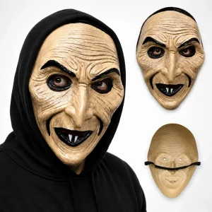 BUĞZ Sivri Burunlu Korkunç Yaşlı Cadı Kadın Plastik Maske