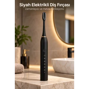 BUĞZ Siyah Şarjlı Elektrikli Diş Fırçası 6 Modlu - BUĞZ
