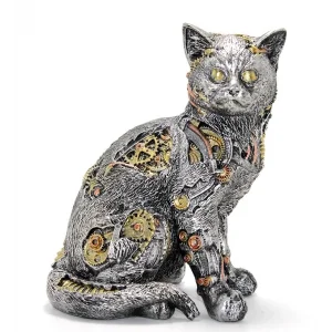 BUĞZ Steampunk Polyester Kedi Figürü Alk2454