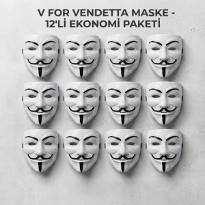 BUĞZ V for Vendetta Maskesi - 12li Paket - Plastik
