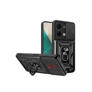 BUĞZ Xiaomi Poco X6 Kılıf Pars Lens Yüzüklü Silikon - Siyah