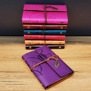 BUĞZ Yaprak Desenli Deri Defter Asorti