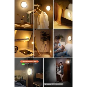 Lamba Hareket Sensörlü Hafif Usb Şarjlı Spot Led Lamba Mıknatıslı Ve Yapışkanlı Beyaz Renk Led 1 Adet
