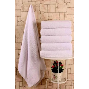 Havlu Otel Grup Banyo Havlusu 6 Adet Pamuk 70x140 Cm Beyaz Yumuşak