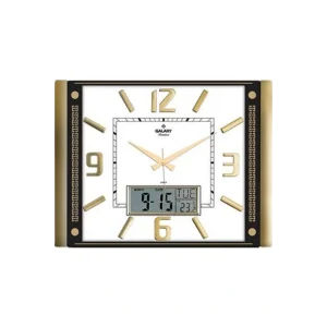 Kol Saati Gold  Premium Termometreli ve Takvimli Duvar Saati T-711-g
