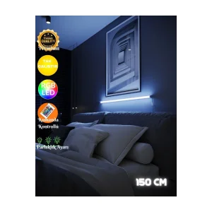Lamba Uzaktan Kumandalı Rgb Full Renk Abajur Aplik Gece Lambası Kumandali - Rgb Model 150 Cm