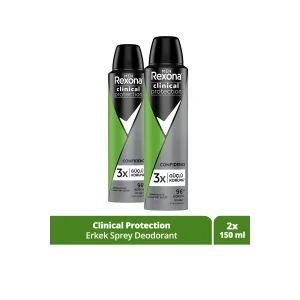 Kol Saati Men Clinical Protection Erkek Sprey Deodorant Confidence 96 Saat Koruma 150 ml X2