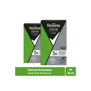 Kol Saati Men Clinical Protection Stick Deodorant Active Fresh 96 Saate Kadar Koruma 45 ml X2 Adet