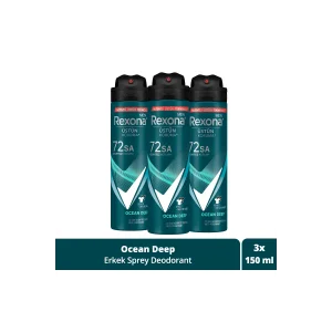 Kol Saati Men Erkek Sprey Deodorant Invisible Ocean Deep 72 Saat Kesintisiz Üstün Koruma 150 ml X3