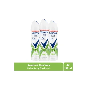 Kol Saati Kadın Sprey Deodorant Bambu & Aloe Vera 72 Saat Kesintisiz Üstün Koruma 150 ml X3