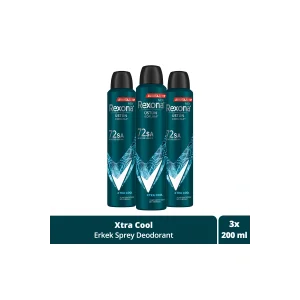 Kol Saati Men Erkek Sprey Deodorant Xtra Cool 72 Saat Kesintisiz Üstün Koruma 200 ml X3