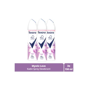 Kol Saati Kadın Sprey Deodorant Mystic Love %0 Alüminyum 48 Saat Ter Kokusuna Karşı Koruma 150 ml X3