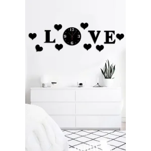 Kol Saati Love Ahşap Lazer Kesim Duvar Saati Nc2045