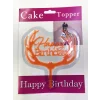 BUĞZ Happy Birthday Yazılı Turuncu Dallı Pasta Kek Çubuğu