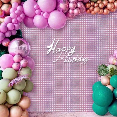 BUĞZ Ekstra Metalize Rose Gold Renk Disko Dikdörtgen Kesim Kapı Perdesi Dekorasyon 1x2 Metre