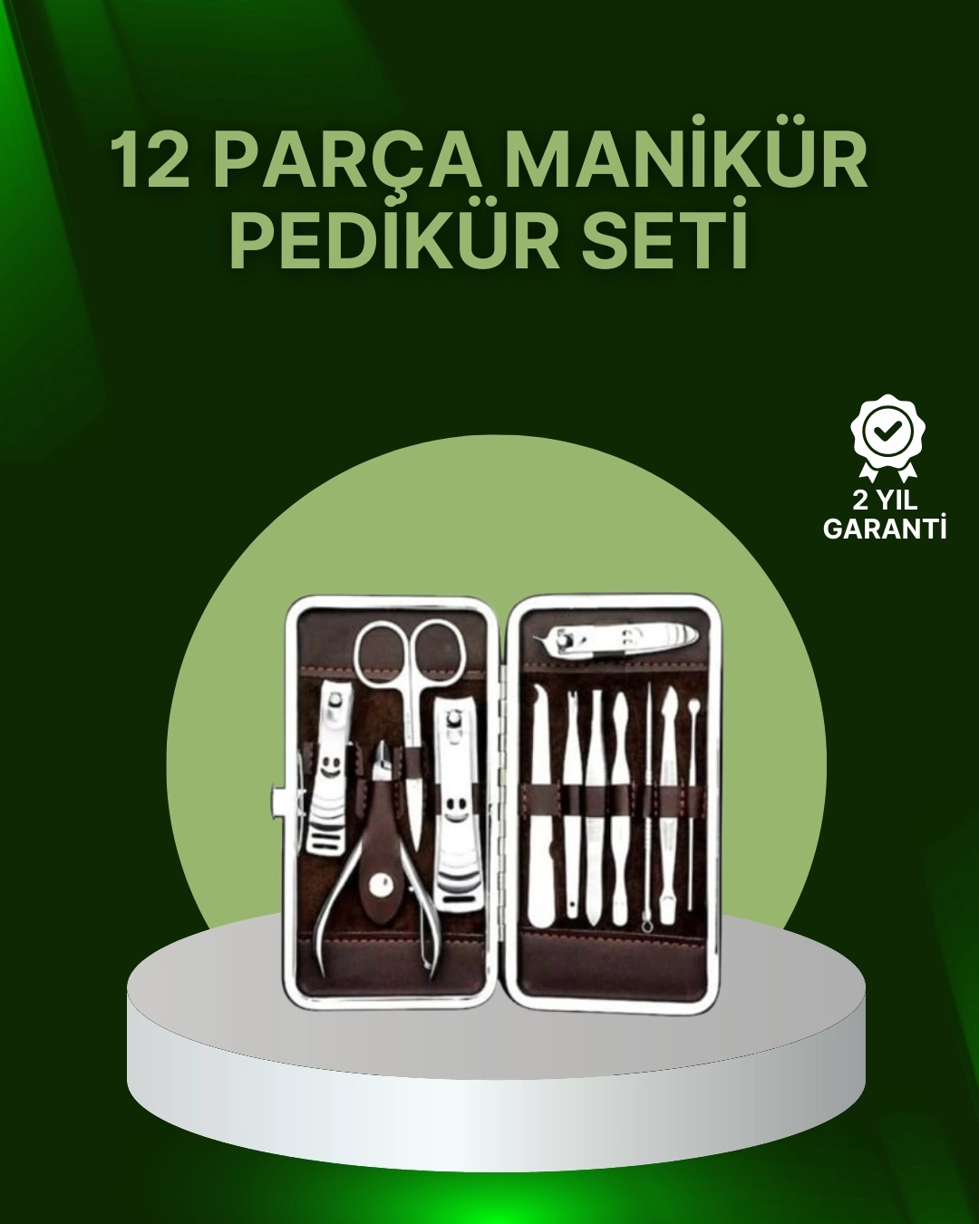 BUĞZ 12 Parçalık Özel Deri Çantalı Kişisel Bakım Seti