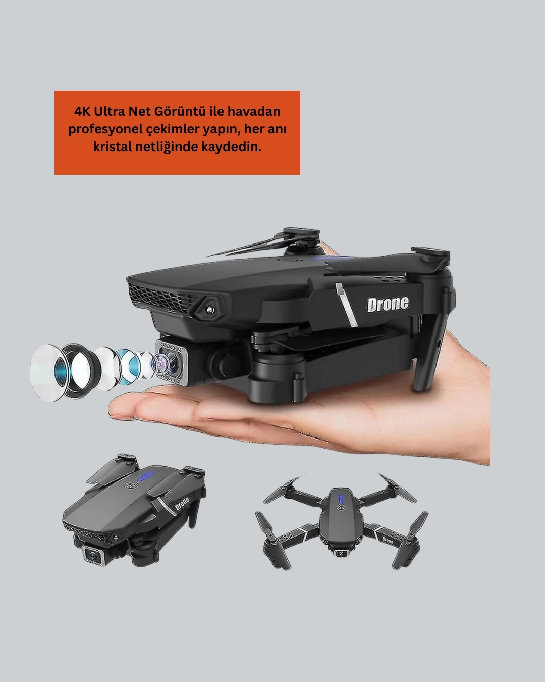BUĞZ 2.4G 4CH Katlanabilir Drone 100 Metre Uçuş Mesafeli BUĞZ 2.4G 4CH Katlanabilir Drone 100 Metre Uçuş Mesafeli