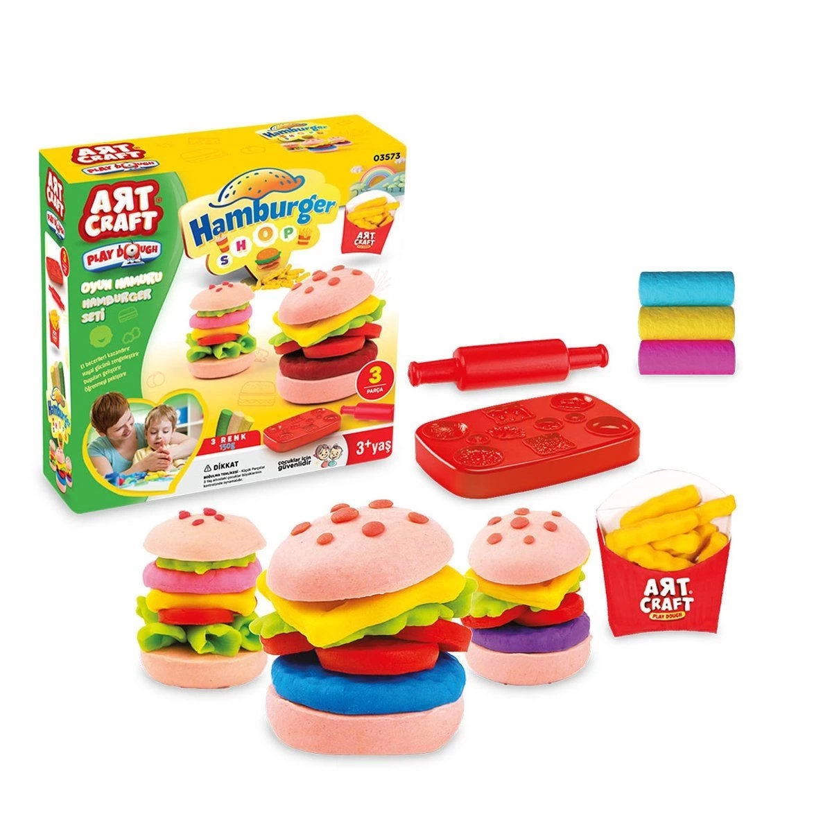BUĞZ 03573 Dede, Hamburger Set Oyun Hamuru 150 gr / +3 yaş