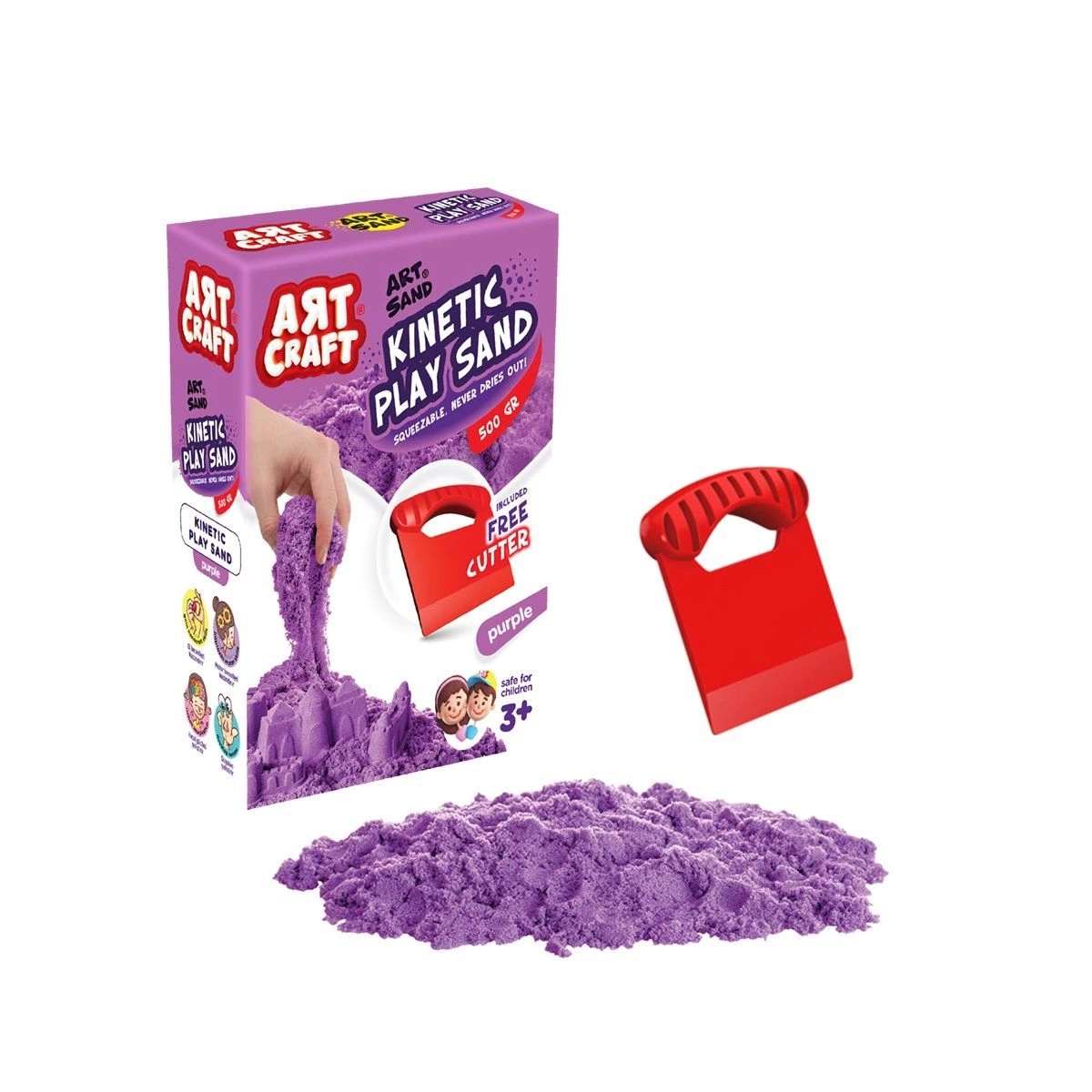 BUĞZ 03689 , Aksesuarlı Mor Kinetik Oyun Kumu 500 gr