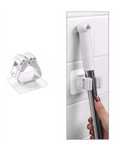 BUĞZ 1 Adet Yapışkanlı Pratik Mop Tutucu Beyaz