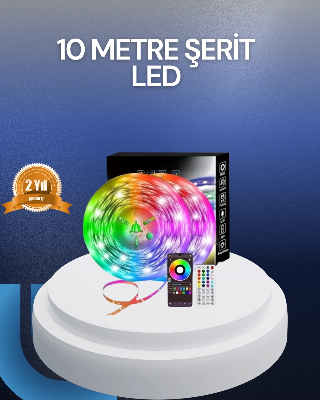 BUĞZ 10 Metre USB Smart Şerit Led Kumandalı Telefon Kontrollü