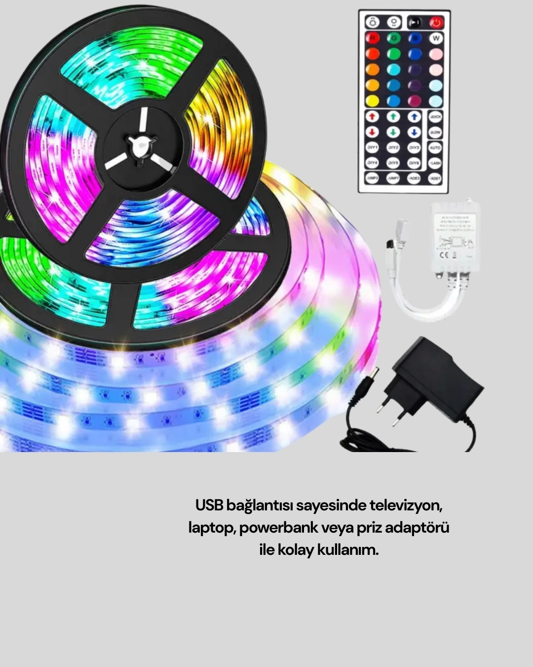 BUĞZ 10 Metre USB Smart Şerit Led Kumandalı Telefon Kontrollü