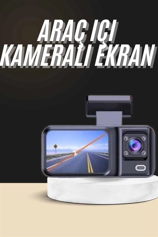 BUĞZ 1080p Sürüş Kaydedici 2 İnç Araç Araba Ön İç Arka DVR IPS Ekran