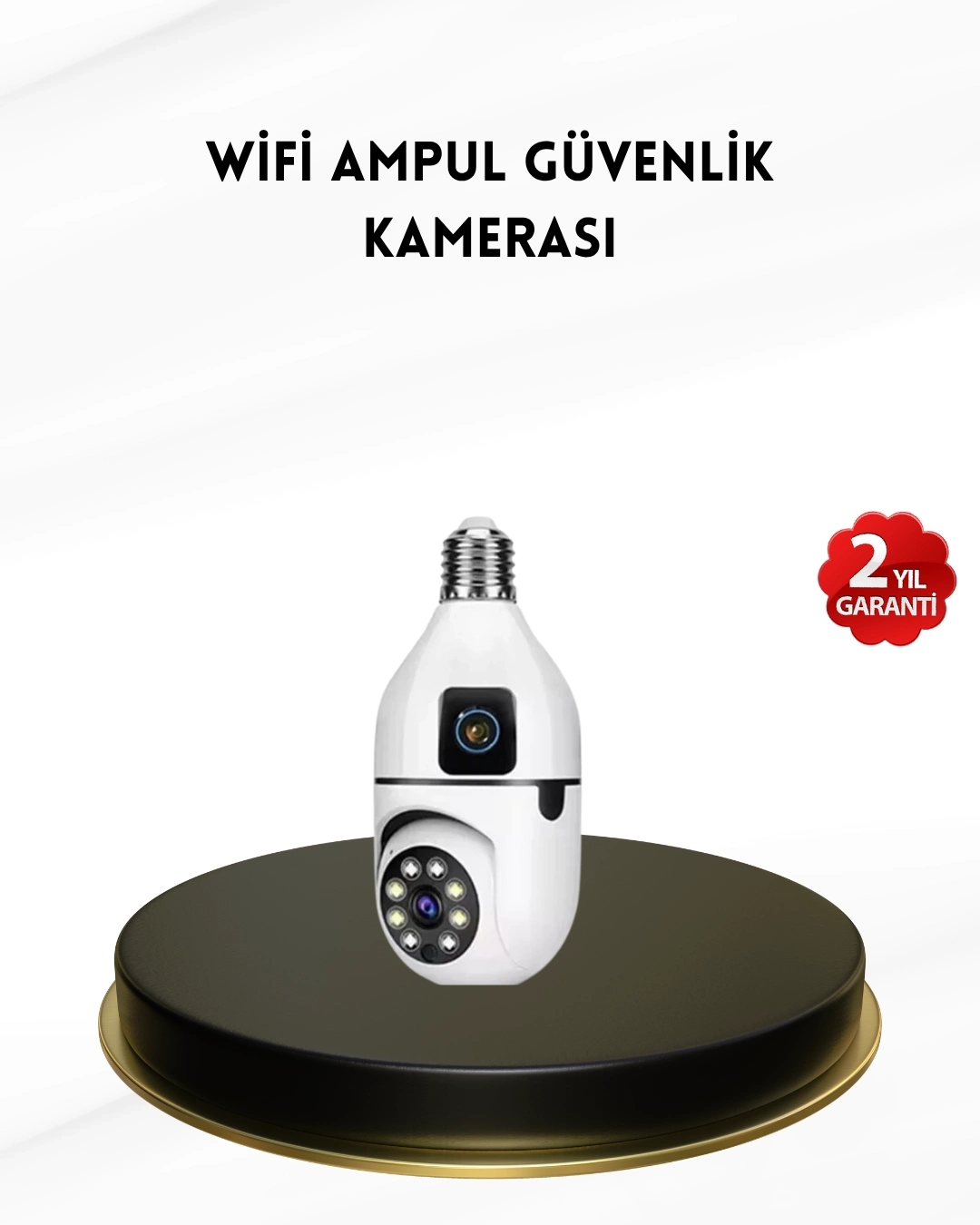 BUĞZ 1080P WiFi Ampul Kamera Uzaktan Erişimli Hareket Sensörlü Gece Görüşlü