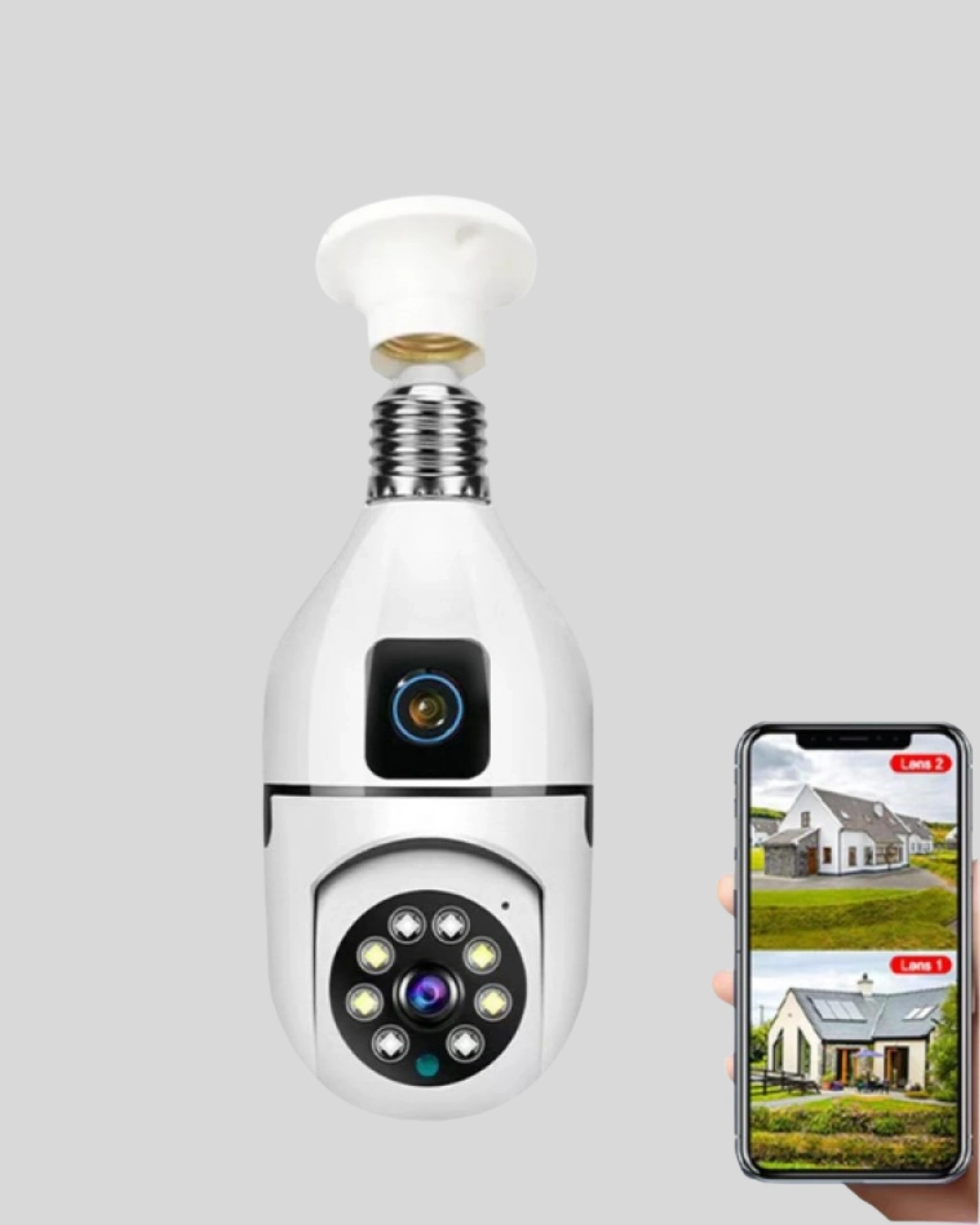 BUĞZ 1080P WiFi Ampul Kamera Uzaktan Erişimli Hareket Sensörlü Gece Görüşlü