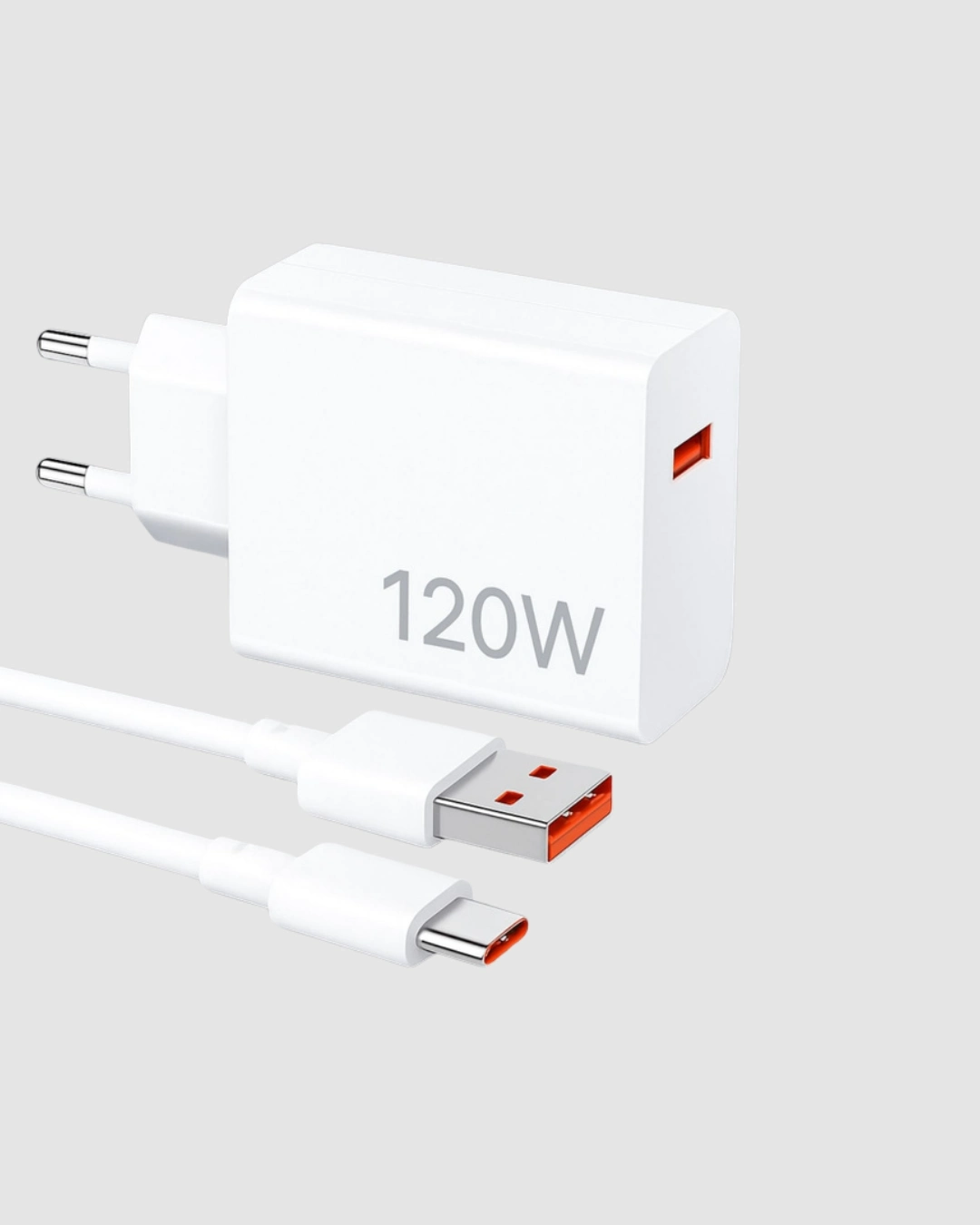 BUĞZ 120W Süper Hızlı Şarj Adaptörü – Type-C Kablo Dahil, Yüksek Voltaj Korumalı