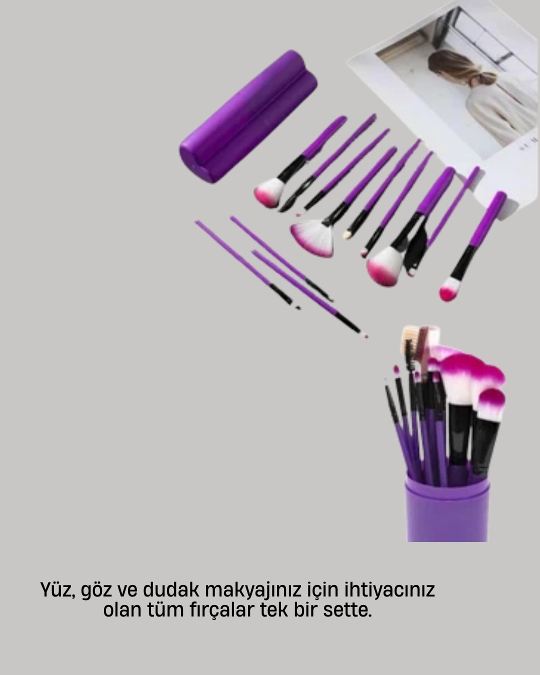 BUĞZ 12’li Profesyonel Makyaj Fırça Seti Ultra Yumuşak Sentetik Kıllı