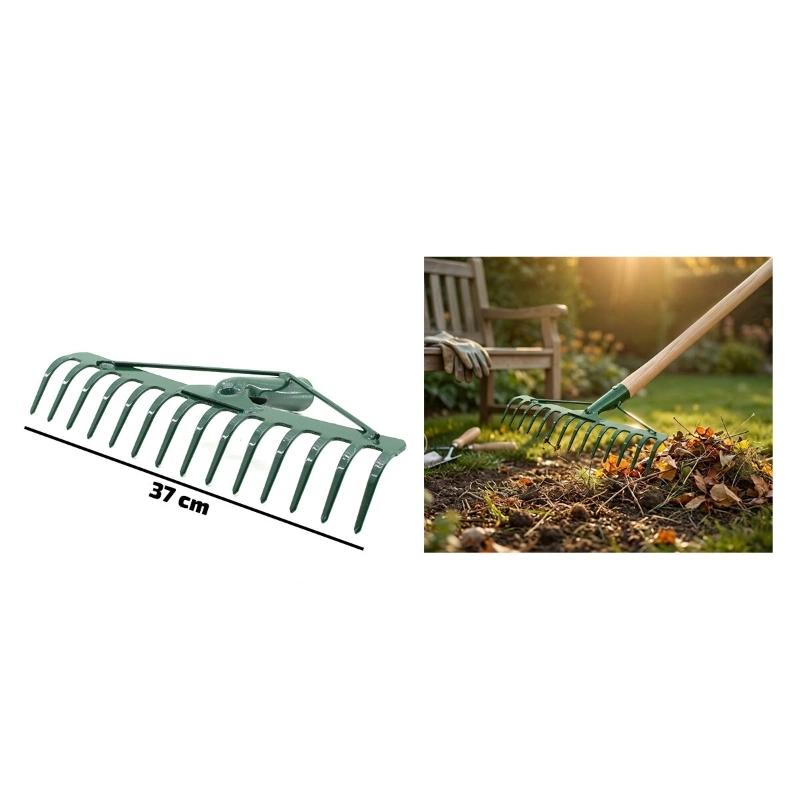 BUĞZ 14 Dişli Metal Bahçe Tırmığı - 37 cm Genişlik - Dayanıklı Yapı
