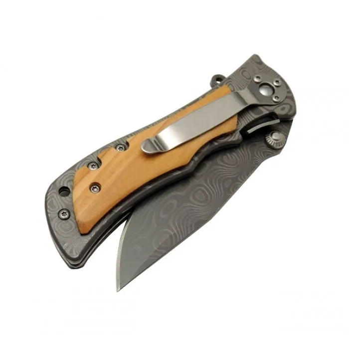 BUĞZ 2-32 Damascus Çakı 20 Cm Manuel, Kemerlikli
