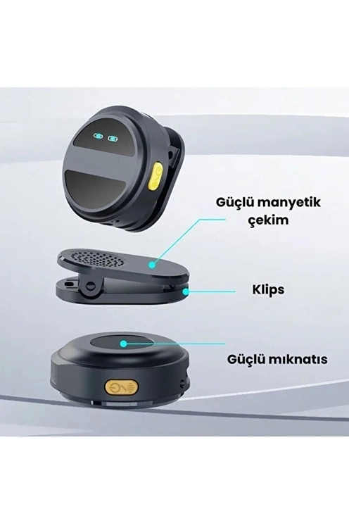 BUĞZ 2 Adet Profesyonel Kablosuz Yaka Mikrofonu Typce Uyumlu Manyetik Klipsli