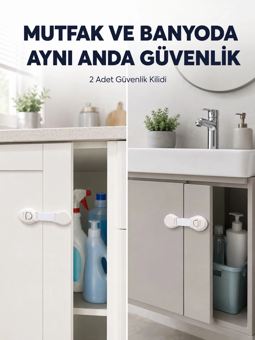 BUĞZ 2'li Dolap ve Çekmece Güvenlik Kilidi Seti