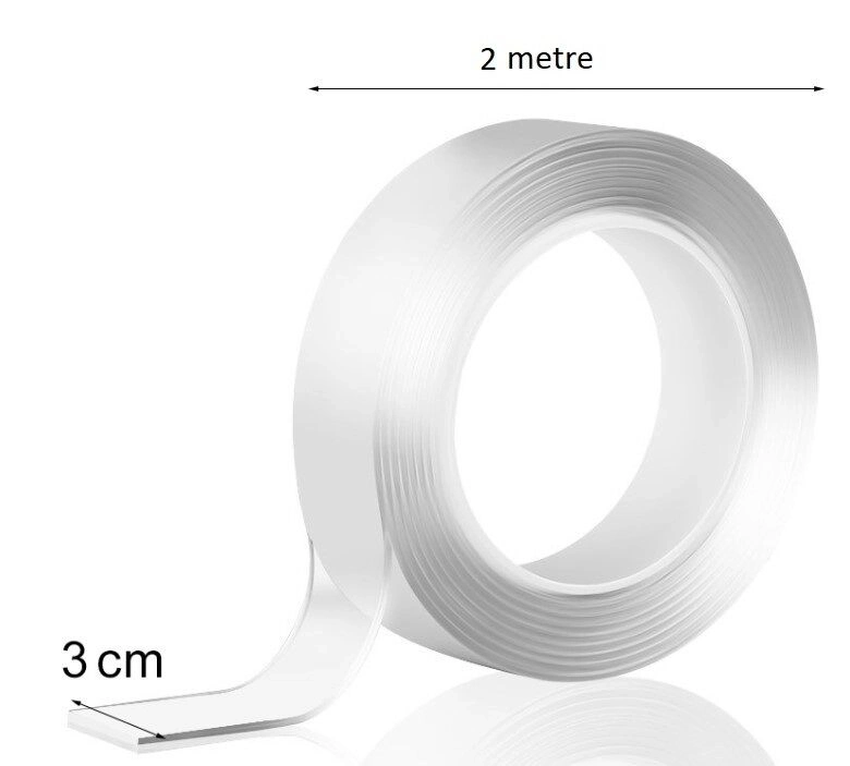 BUĞZ 2 metre 2 cm Çift Taraflı Şeffaf Bant
