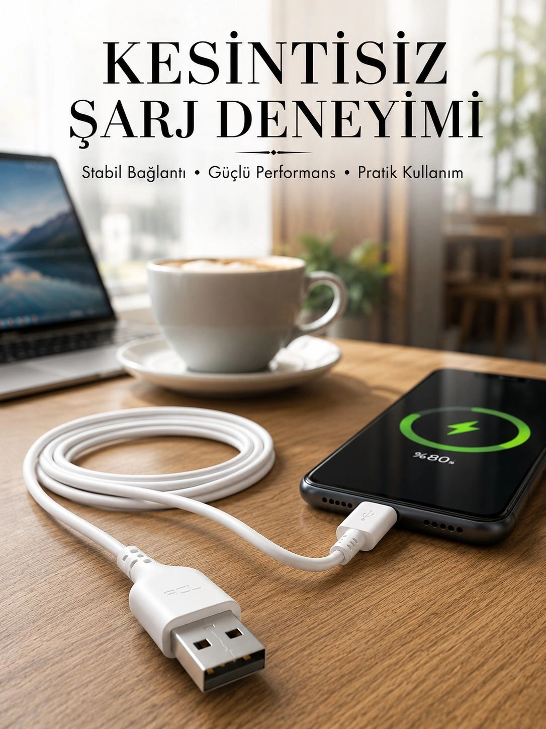 BUĞZ 2 Metre Type-C Şarj Kablosu Güvenli ve Stabil Şarj Desteği