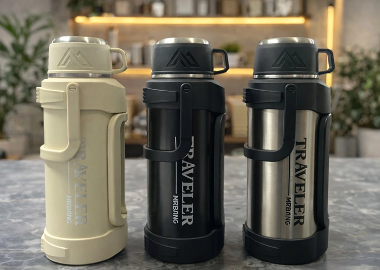 BUĞZ 2000 ML BARDAKLI ÇİFT KATMANLI VAKUMLU PASLANMAZ ÇELİK TERMOS