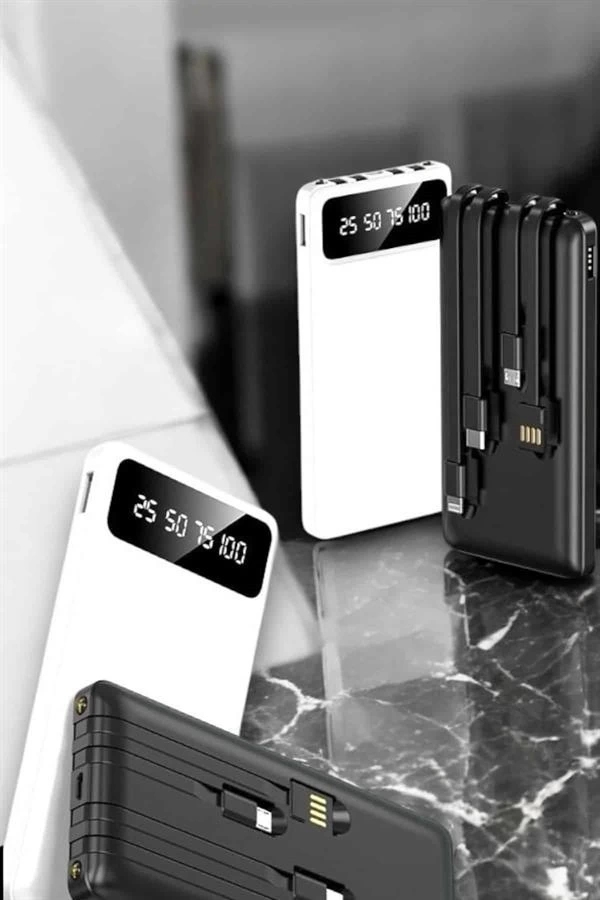 BUĞZ 20.000 Mah Led Işıklı LCD Ekran USB Girişli Type-C Lightning Powerbank