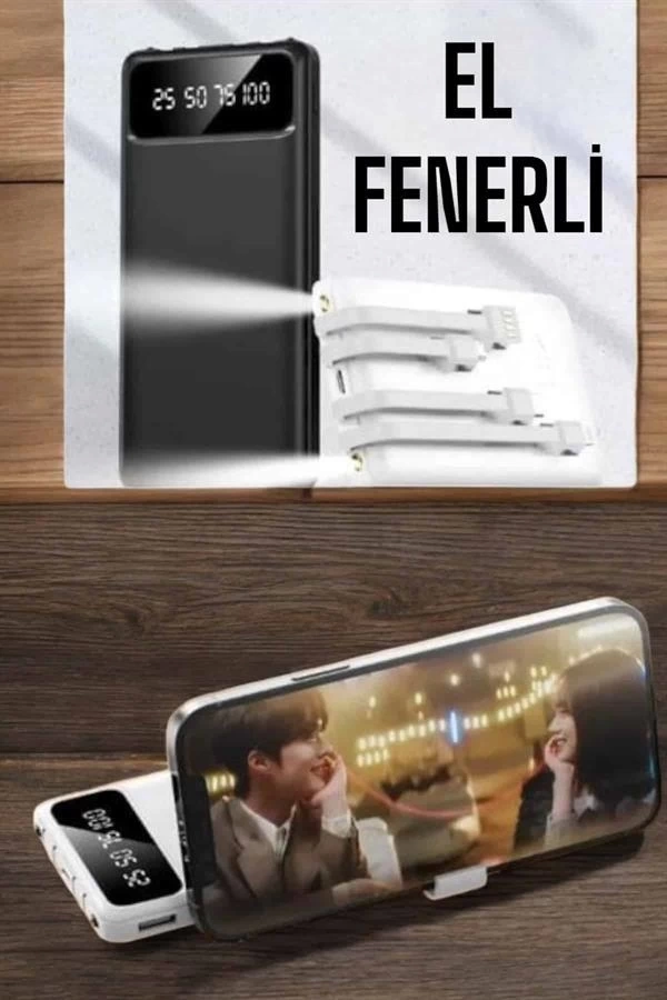 BUĞZ 20.000 Mah Led Işıklı LCD Ekran USB Girişli Type-C Lightning Powerbank
