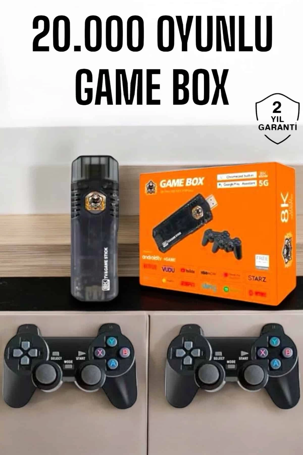 BUĞZ 20.000 Oyunlu Premium Model Oyun Konsolu 8k Android Tv HD Game Stick