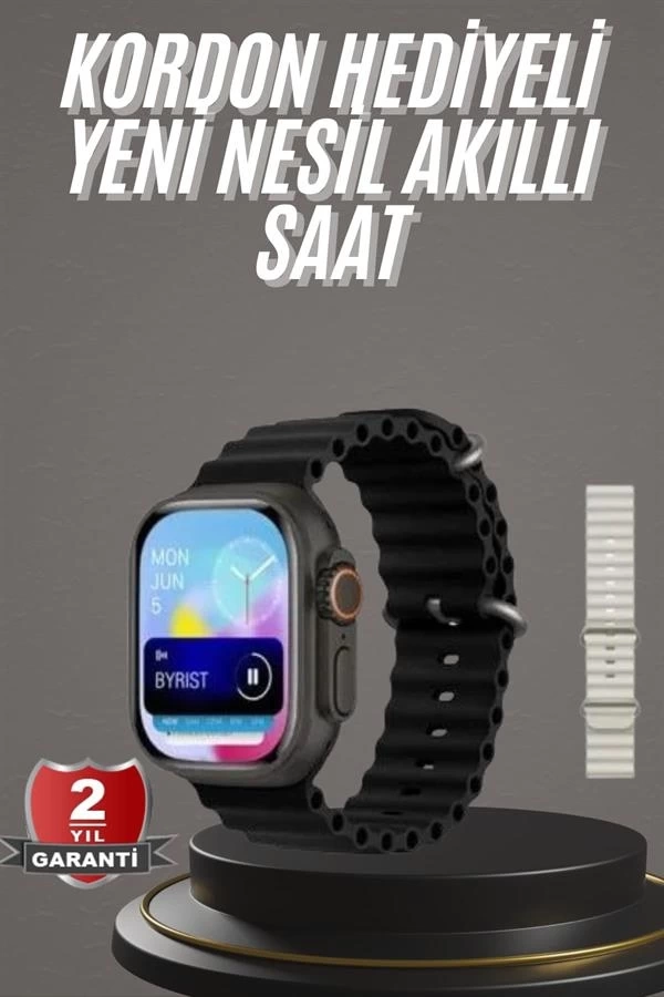 BUĞZ 2025 Model Akıllı Saat Çift Kordon Ios Ve Android Arama Cevaplama Sesli Asistan
