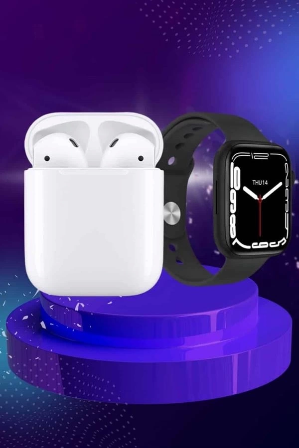 BUĞZ 2025 Model Akıllı Saat ve 2.Nesil TWS Bluetooth Kulaklık ANC Özelliği Amoled Ekran