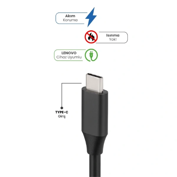 BUĞZ 20V 2.25A TYPE-C 45W LENOVO İÇİN LAPTOP ADAPTÖR BUĞZ 20V 2.25A TYPE-C 45W LENOVO İÇİN LAPTOP ADAPTÖR