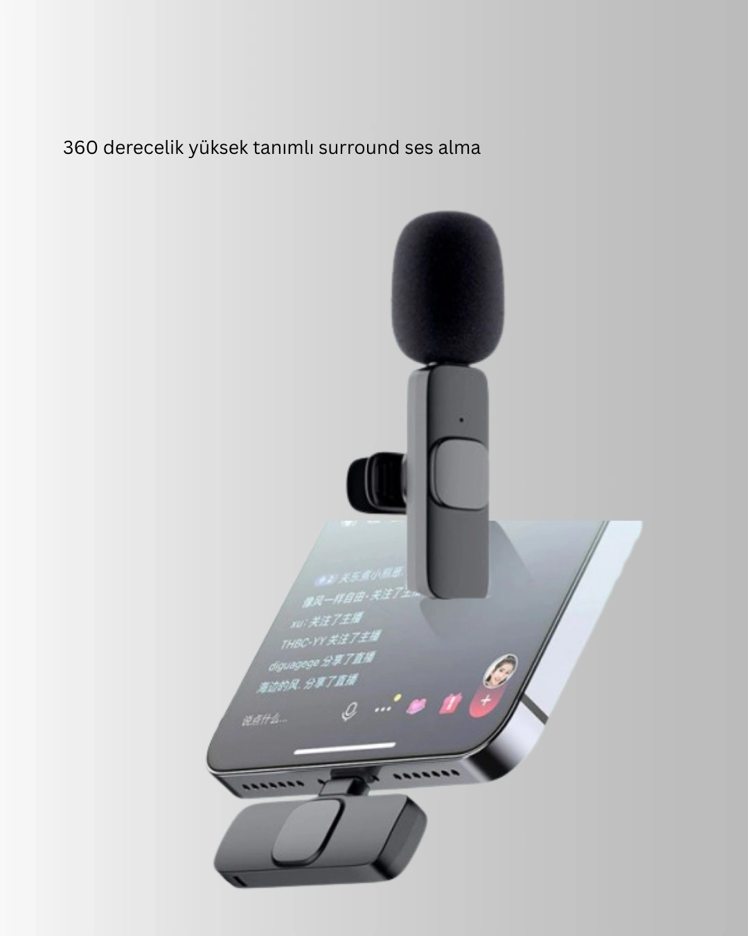 BUĞZ 2’li Kablosuz Yaka Mikrofonu iPhone İçin Profesyonel Video Ses