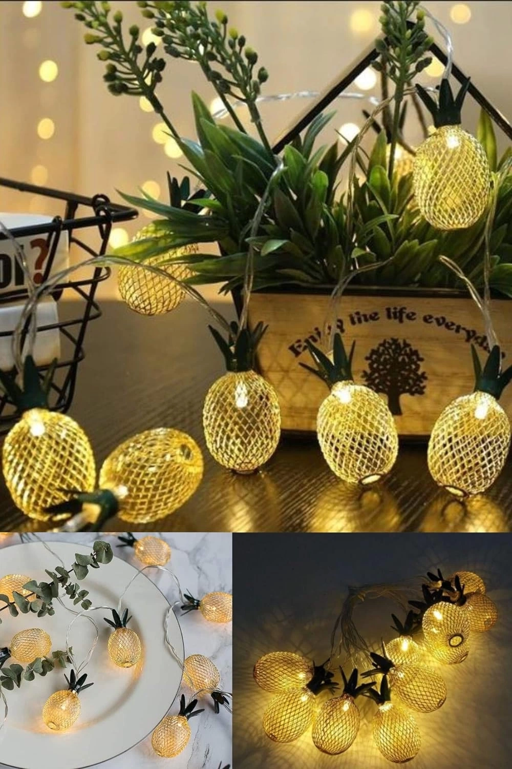 BUĞZ 2m 10 Led 2 Kademeli Ananas Led Işık Pilli
