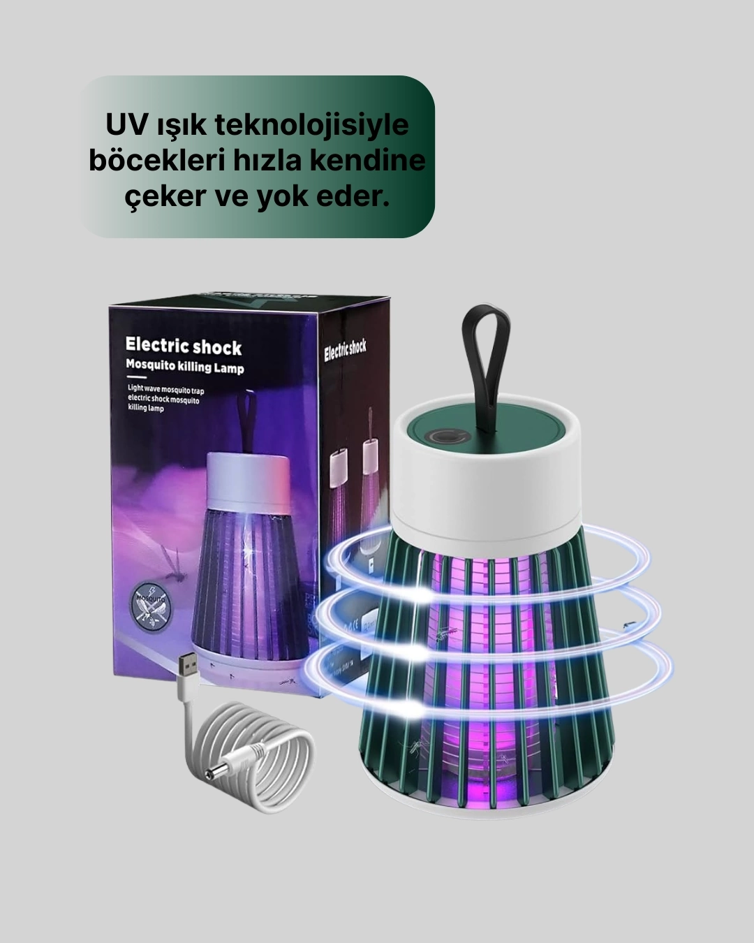 BUĞZ 2’si 1 Arada LED Işıklı Elektrikli Böcek Öldürücü