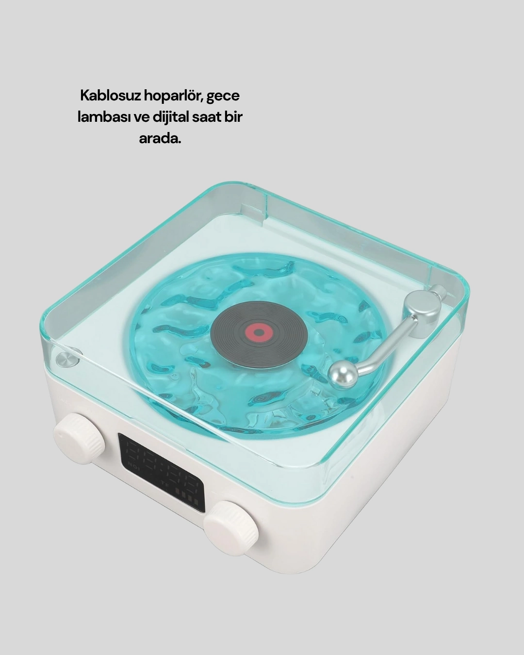 BUĞZ 3-1 Kablosuz Bluetooth Hoparlör – Gece Lambalı, Saatli, Retro Tasarım